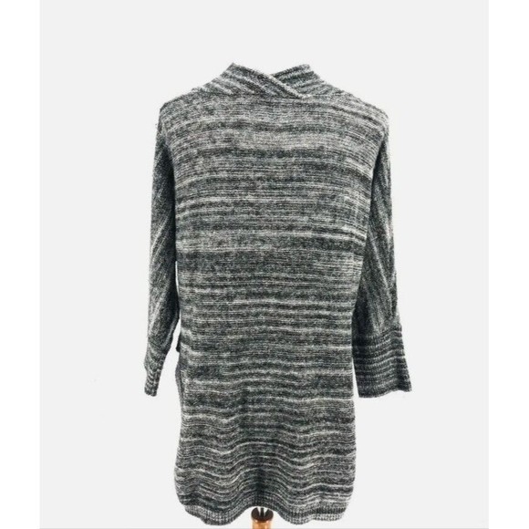 Thistle & Lavender Women's Black Space Dye Gray Cowl Neck Tunic Sweater Sz M - Picture 4 of 12